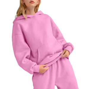 Nouvel arrivage de sweats à capuche pour femmes surdimensionnés épaule tombante poids lourd 100% coton durable femmes haut court sweats à capuche - Product Image 4