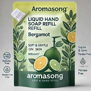 Recharge de savon liquide pour lavage des mains de 8 oz, marque privée, parfum rafraîchissant de bergamote, logo personnalisé écologique et biologique, fabriqué aux États-Unis - Product Image 2