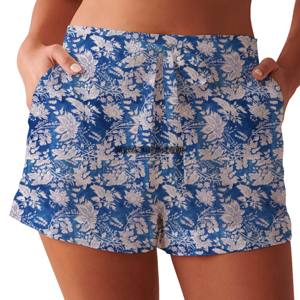 Pantalones Cortos de Pijama de Algodón Puro con Estampado Floral para Mujer, Moda Casual para el Hogar con Cintura Elástica Suave para Primavera y Verano - Product Image 6