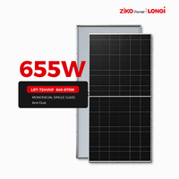 Panneau solaire Longi LR7 72HVHF 655W Hi MO X10 Guardian, module PV monofacial anti-poussière de type N HPBC 2.0 pour tuiles en acier coloré C I