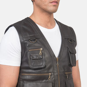 Latest Design New Style Top High Quality Men <b>Motorcycle</b> Leather Vest With Custom Logo <b>Cheap</b> price <b>Motorcycle</b> Leather Vest - Product Image 6