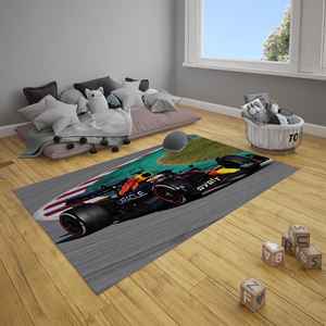 Formula 1 Race <b>Car</b> <b>Rug</b>: Red Bull Motorsport Decor, Printed <b>Rug</b>,Chenille <b>Rug</b> - Product Image 4
