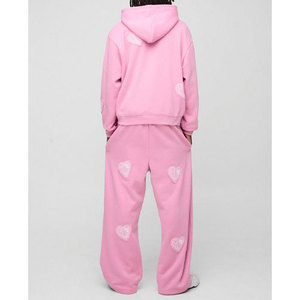 ชุดวอร์ม2025สำหรับผู้ชายชุดวิ่ง2ชิ้นผ้าฟลีซผ้าฝ้าย100% บริการ OEM ขายส่ง - Product Image 2