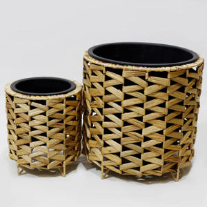 Handmade Eco Friendly Storage <b>Baskets</b> and Planters by Artex Dong Thap Factory Using Natural Water Hyacinth and Seagrass - Product Image 1