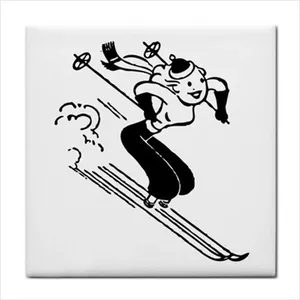 ศิลปะผนังกระเบื้องเซรามิกสำหรับงานหัตถกรรมขอบกระเบื้องเซรามิกแนววินเทจสำหรับเล่นสกีดาวน์ฮิล - Product Image 1