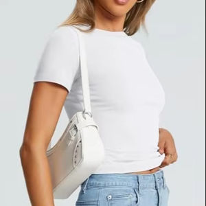 เสื้อยืดผู้หญิงสำหรับฤดูร้อน ผ้าฝ้ายและใยไผ่ ระบายอากาศได้ดี แห้งเร็ว ทรงเข้ารูปพรีเมียม พร้อมโลโก้แบบกำหนดเองได้ - Product Image 1