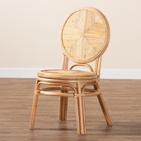 Chaise de salle à manger inclinable en rotin naturel de style bohème moderne, pour chambre à coucher et extérieur, fabriquée à la main au Vietnam