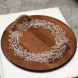 ถาดเสิร์ฟไม้ธรรมชาติแบบพกพาพิมพ์ลายสำหรับใช้ในบ้าน - Product Image 6