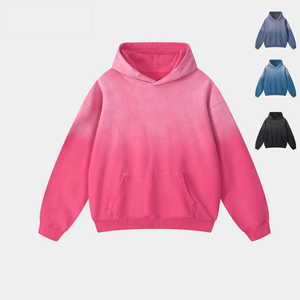 Sweat à capuche vierge personnalisé 450g à motif d'impression vintage lourde en détresse Sweat à capuche court en coton délavé avec impression de coton pour hommes - Product Image 6