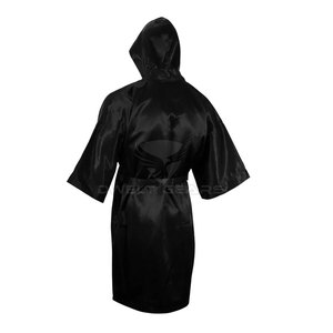 Vestido de boxeo de satén de color hecho a medida con capucha, ropa de artes marciales, bata de boxeo a la Venta profesional - Product Image 5