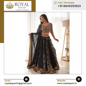 Lancement de nouveaux vêtements ethniques indiens Faux Georgette Lehenga Choli avec séquence et broderie du fournisseur indien - Product Image 5