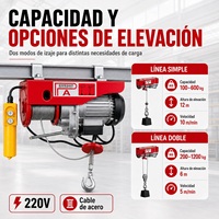 Mini palan électrique à câble en acier 100kg 200kg 500kg 1000kg avec télécommande pour atelier