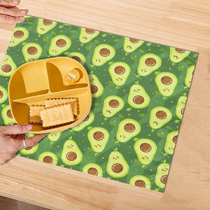 Napperons en tissu imprimé avocat réutilisables 2 plis épais et absorbants pour enfants Doublures de boîte à lunch 15 "x 13" lavables en machine pour le mariage à la maison - Product Image 3