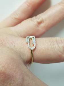 Anillo de clip de papel antiguo, anillo de diamante cultivado en laboratorio de corte redondo delicado, anillo de compromiso de oro Chapado en dos tonos para mujer, regalo de joyería - Product Image 2