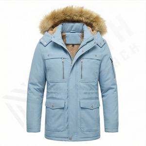 Parka d'hiver, nouvelle veste en duvet pour homme, chaude, tendance, manteaux d'extérieur populaires, doudoune personnalisée, couleur avec capuche, vêtements d'extérieur épais - Product Image 1