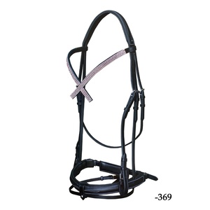 Brida de caballo de cuero genuino ajustable hecha en fábrica, cómoda venta al por mayor, modelo internacional Rub 7860B, logotipo de tamaño personalizable - Product Image 1