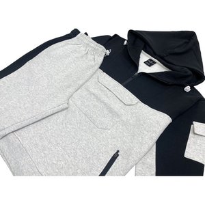 Sudadera de 2 piezas para hombre Quarter Zip Hoodie con pantalones de chándal Heavy Fleece Material Fleece - Product Image 6
