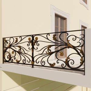 Designs modernes de garde-corps de balcon en fer forgé offrant des lignes nettes, une grande stabilité, un look élégant, garantie d'un an pour une maison élégante - Product Image 2