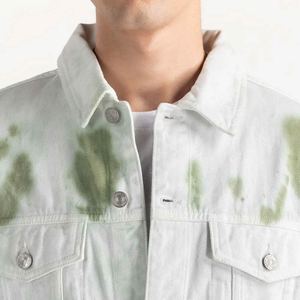 Chaqueta Vaquera Exclusiva de Alta Calidad para Hombre, 100% Algodón, Estilo Motociclista, Lavada, con Cuello Alto y Botones en la Parte Delantera - Product Image 5