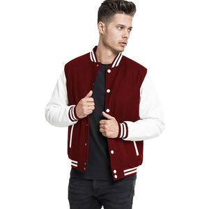 Veste universitaire personnalisée pour hommes avec manches en cuir brodées Veste Letterman d'hiver en tricot de haute qualité - Product Image 5