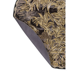Alfombra Aurelia Gris y Negra de Lana y Viscosa, Hecha a Mano, con Diseño Floral Rectangular para Sala de Estar, Alfombra a Rayas para Pasillo, Modelo TRA-15189 (CS-01) - Product Image 5