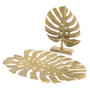 High Quality Metal Top Selling Creative Handmade Standing Golden Abstract <b>Leaf</b> Home Decor - Product Image 1