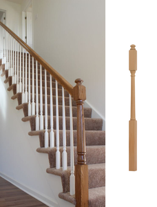 Best Seller EFS Thanh Nghia Álamo sin terminar madera maciza Newel Post Mushroom alta calidad superior 4045 para aplicación de escaleras - Product Image 6