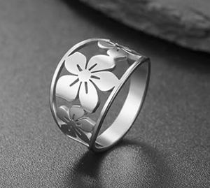 Regalo para niñas anillo de flores indio hecho a mano joyería de plata de ley 925 a granel al por mayor fabricante de anillos de plata fina - Product Image 2