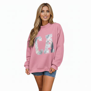 Sudadera Casual de Mujer, Talla Grande, Cuello Alto, Felpa, Holgada, Elegante, para Invierno, Estilo Urbano, para Uso Diario - Product Image 1