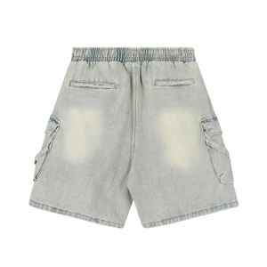 New Washed Cotton Distressed Embroidery <b>Men</b> <b>Jean</b> Shorts Custom logo Printing Oversize Loose Denim Shorts Baggy Jorts <b>for</b> <b>Men</b> - Product Image 4