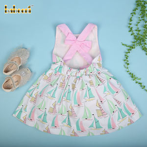 ชุดเดรสสีชมพูของเด็กผู้หญิงลายเรือใบทำจากผ้าฝ้าย100% เป็นมิตรกับสิ่งแวดล้อมชุดเด BB3052ฤดูหนาวงานปักออกแบบได้ตามที่ต้องการสำหรับ3D - Product Image 4