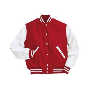 Veste universitaire pour hommes manches en cuir véritable et laine mélangée Letterman Boys College Varsity Jackets XS-5XL - Product Image 4