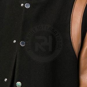 OEM Varsity Jacket fabricante personalizado de lana y cuero manga Letterman chaqueta con parche de diseño de logotipo personalizado al por mayor - Product Image 5