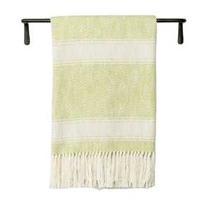 Couverture de canapé en coton jacquard naturel Literie douce avec longues franges Style tricoté par le fabricant - Product Image 5