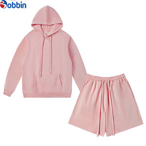 Ensemble Jogging Femme Personnalisé avec Logo, Doublure en Polaire, Respirant, Séchage Rapide, Ensemble Sweat-Shirt et Short, Couleur Unie, Personnalisé, Automne, Ensemble Deux Pièces - Product Image 2