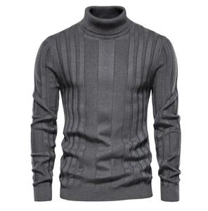 Pull à col roulé à manches longues pour homme, haut en tricot décontracté pour affaires - Product Image 5