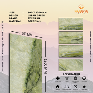 Azulejos de porcelana de Color granito verde Natural DE FÁBRICA DE Foshan 600x1200 India Europa moderna para sala de estar cm 24x48 - Product Image 2