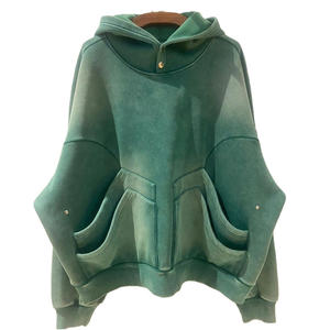 Sweatshirts à capuche baggy surdimensionnés personnalisés pour hommes Design léger et solide en coton et poly - Product Image 1