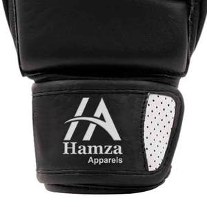 Gants d'entraînement MMA en cuir de vachette noir de qualité supérieure Conception de doigt ouvert élégant Durable Léger Poignée améliorée 0.8mm d'épaisseur - Product Image 6