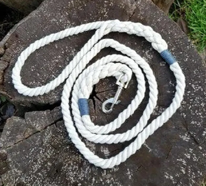 Cotton <b>Rope</b> <b>Dog</b> <b>Leash</b>, Soft Braided Cotton <b>Dog</b> Lead, Walking Eco-Friendly <b>Rope</b> <b>Dog</b> <b>Leash</b>, White Wedding <b>Dog</b> <b>Leash</b> - Product Image 2