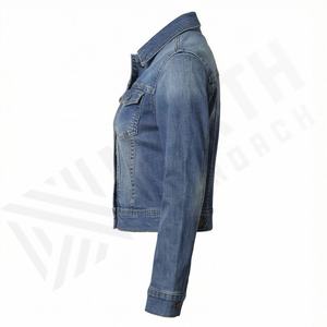 Chaqueta Vaquera para Mujer, Elegante, con Botones, Cuello Camisero, Tinte Liso, Transpirable, Estilo Femenino Moderno, Moda Urbana - Product Image 3