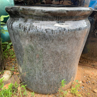 Pot Bunga Keramik Kilap Kontemporer, Pot Tinggi untuk Dekorasi Rumah Luar Ruangan, Desain Silinder, untuk Penggunaan di Taman, Merek UNI EXIM