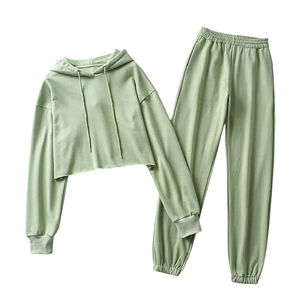 2025 Logo personalizado Otoño Mujeres Oversize Jogger Set Pullover Chándal Tamaño Fleece Sudadera con capucha y pantalones para entrenamiento e Invierno - Product Image 2