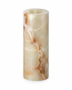 Porte-bougie cylindrique en onyx naturel, pierre translucide, décoration Wabi Sabi pour la maison, hôtel, spa, mariage, Ramadan, vente en gros, luxe Wabi Sabi - Product Image 1