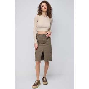 เสื้อยืดแขนยาวผู้หญิง ผ้าฝ้าย 100% แต่งมุกและคริสตัล ระบายอากาศได้ดี ไซส์ XS-XL ทรงปกติ ใส่สบายสำหรับฤดูร้อน - Product Image 4