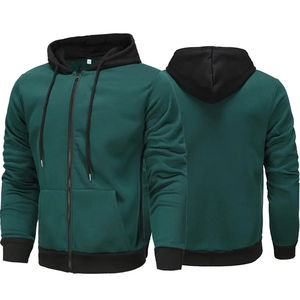 Sudadera con Capucha Personalizada, Gruesa, con Cierre, 100% Algodón, Transpirable, Ecológica, Lisa, Estilo Urbano para Hombre, Sudadera de Invierno para Gimnasio - Product Image 3