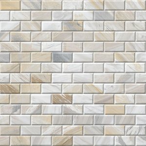 Athena Gold Beveled Marble Union <b>Mosaic</b> Tiles 12 X 12 Subway Pattern Water Resistant 8mm Thick for Interior Wall Decor - Product Image 4