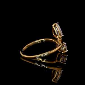 Anillo de diamante de moissanita de forma doble Anillo minimalista de diamante de VVSMoissanite natural Joyería de lujo de edición limitada de ZUBEDA GEMS - Product Image 3