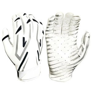 Gants de football américain en cuir PU antidérapant, design personnalisé, respirants, poignées de main, gants de receveur standard et prix de gros - Product Image 1