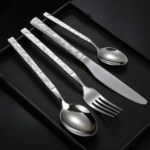 Luxe Vintage Argenterie Dorée En Acier Inoxydable Vaisselle Cuillère Fourchette Couteau Couverts Or Couverts Ensemble pour Mariage Restaurant HHO - Product Image 6